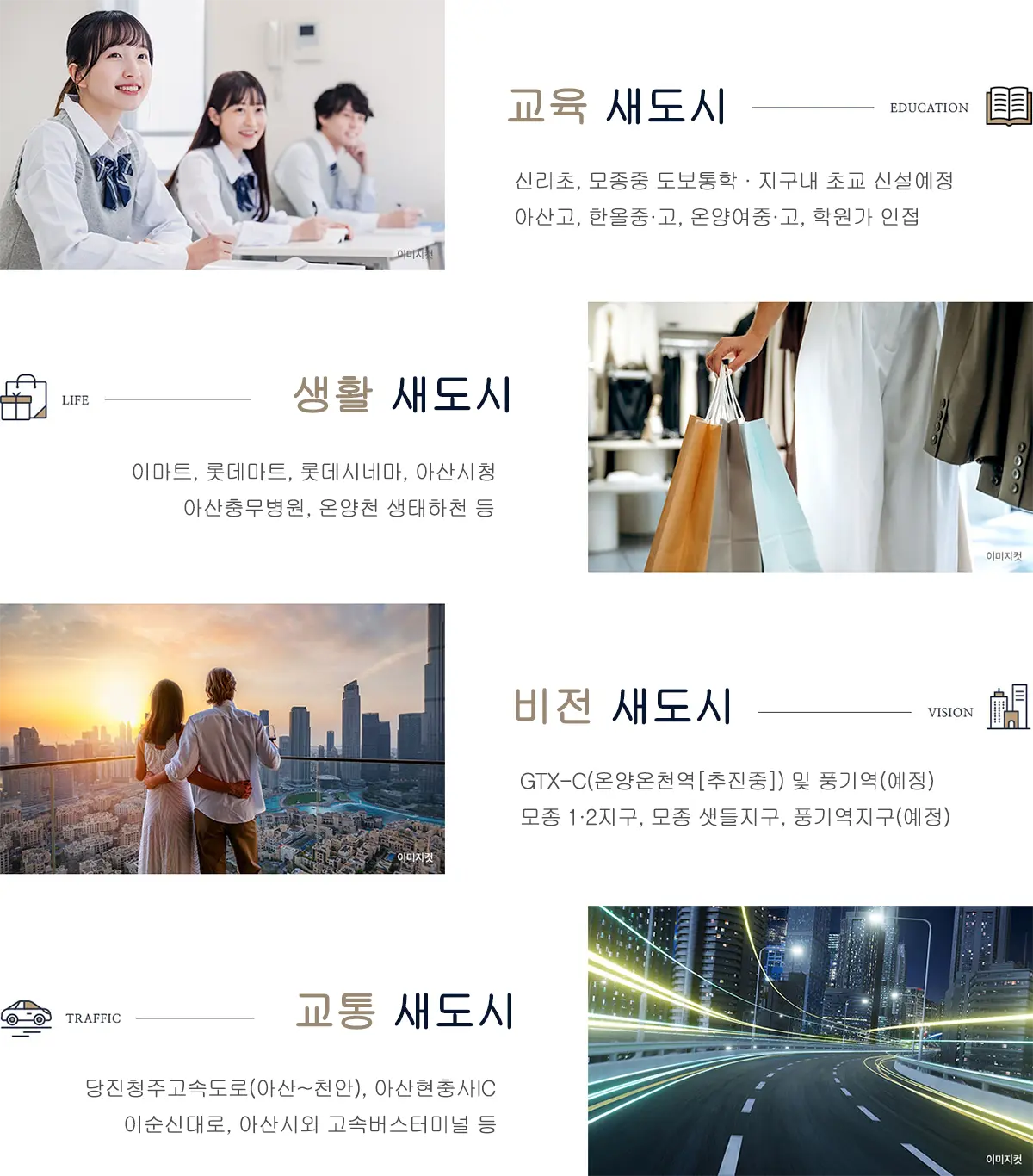 모종동 샛들지구 주요생활시설